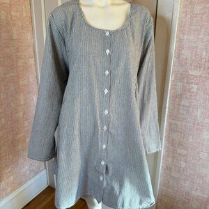 Sue Handman Striped Tunic Top Dress Fabric Collage sz XL